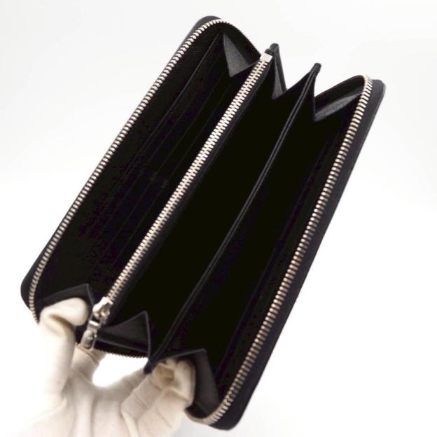 Louis Vuitton Zippy Wallet Epi Black Long Wallet with Silver Hardware