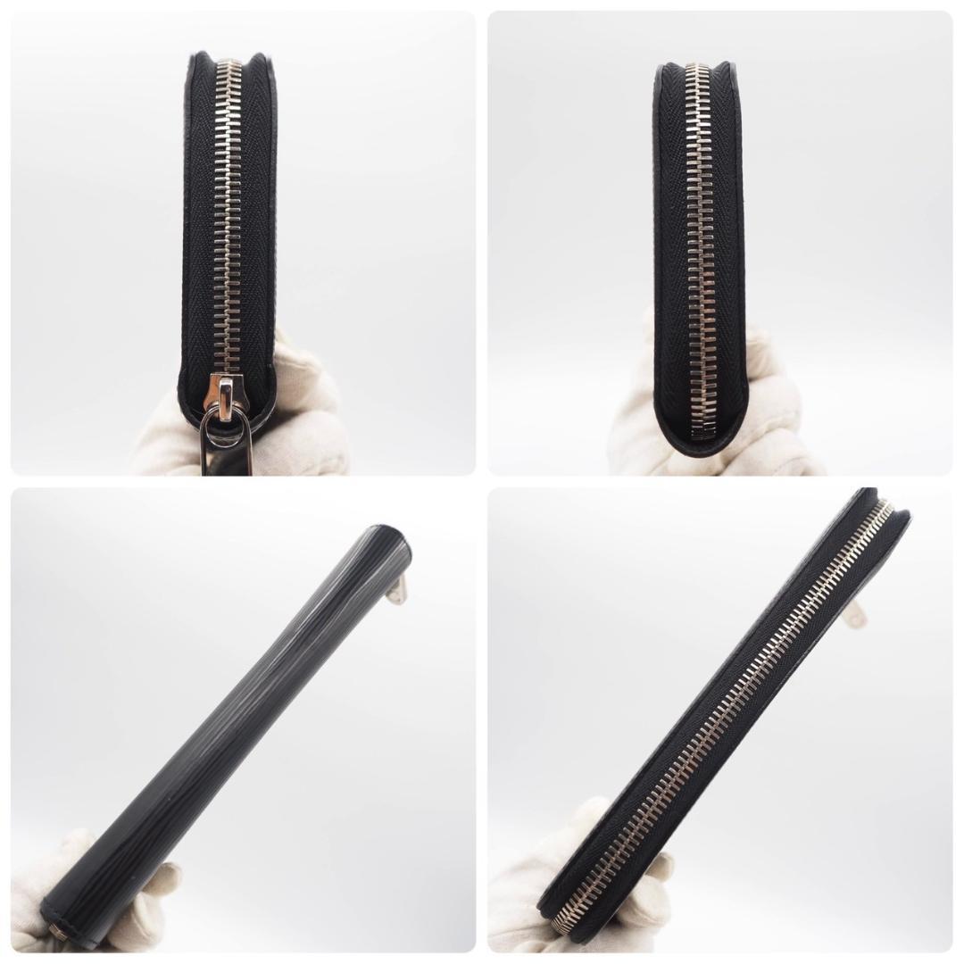 Louis Vuitton Zippy Wallet Epi Black Long Wallet with Silver Hardware