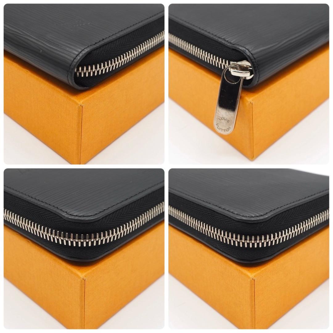Louis Vuitton Zippy Wallet Epi Black Long Wallet with Silver Hardware