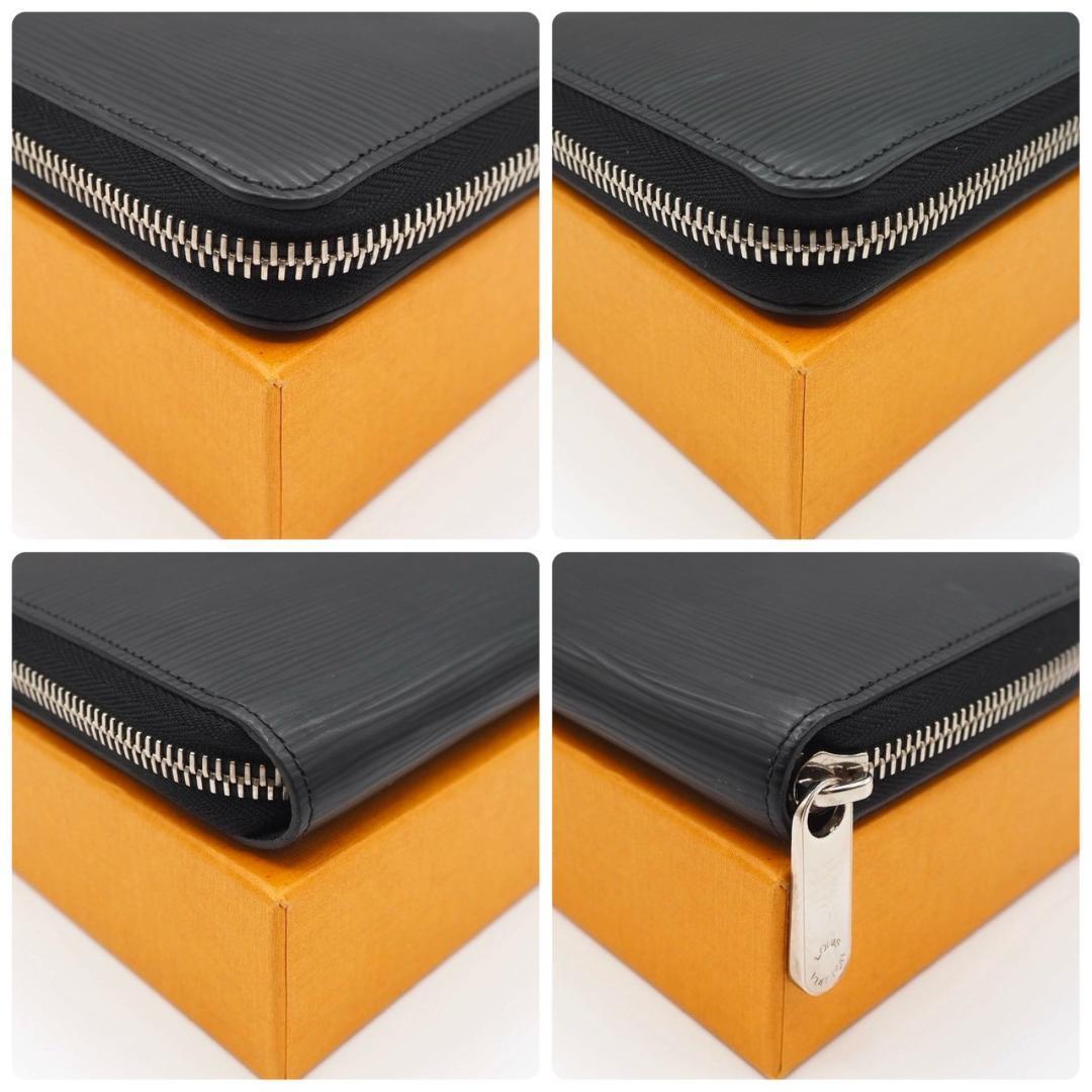 Louis Vuitton Zippy Wallet Epi Black Long Wallet with Silver Hardware