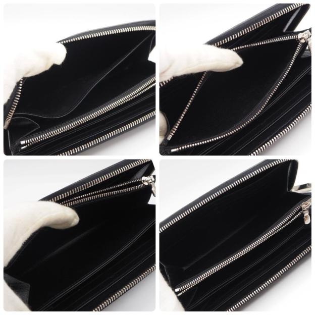 Louis Vuitton Zippy Wallet Epi Black Long Wallet with Silver Hardware