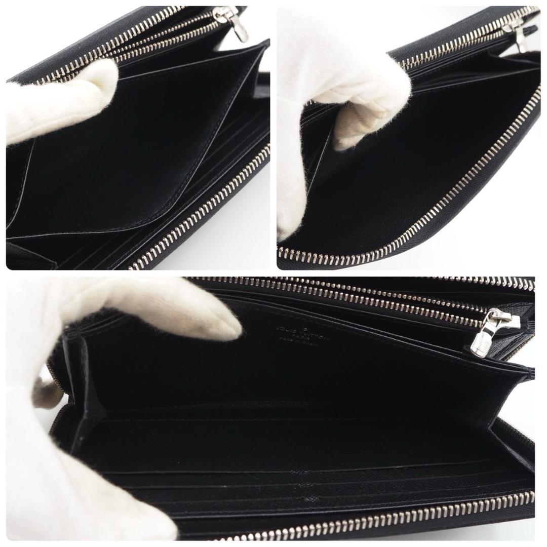 Louis Vuitton Zippy Wallet Epi Black Long Wallet with Silver Hardware