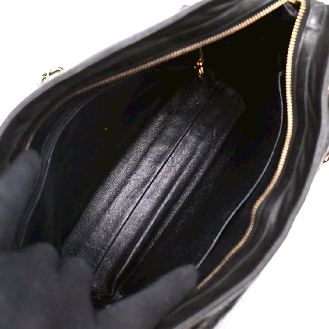 Chanel chain shoulder bag, turnlock, black lambskin