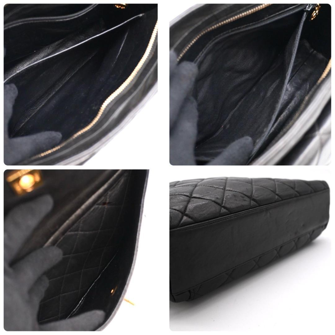 Chanel chain shoulder bag, turnlock, black lambskin