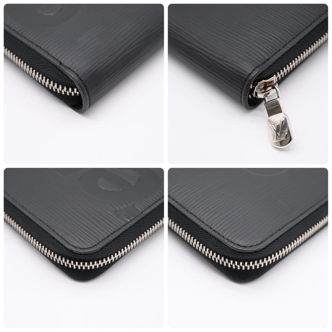 Louis Vuitton Supreme Zippy Organizer Epi Long Wallet Black