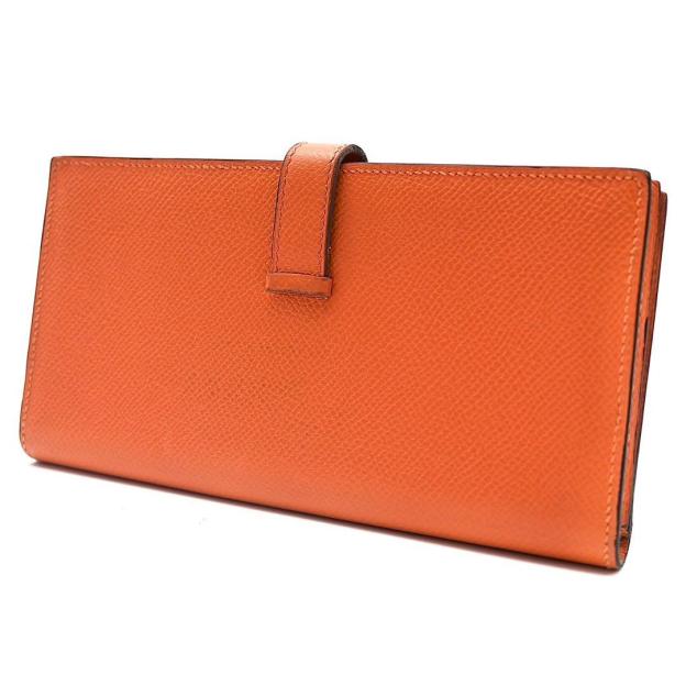 Hermes Bearn Soufflet Veau Epsom Orange Bi-fold Wallet Bearn