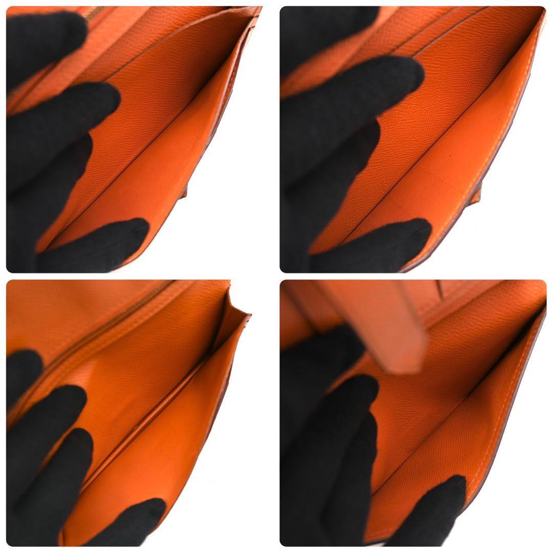 Hermes Bearn Soufflet Veau Epsom Orange Bi-fold Wallet Bearn