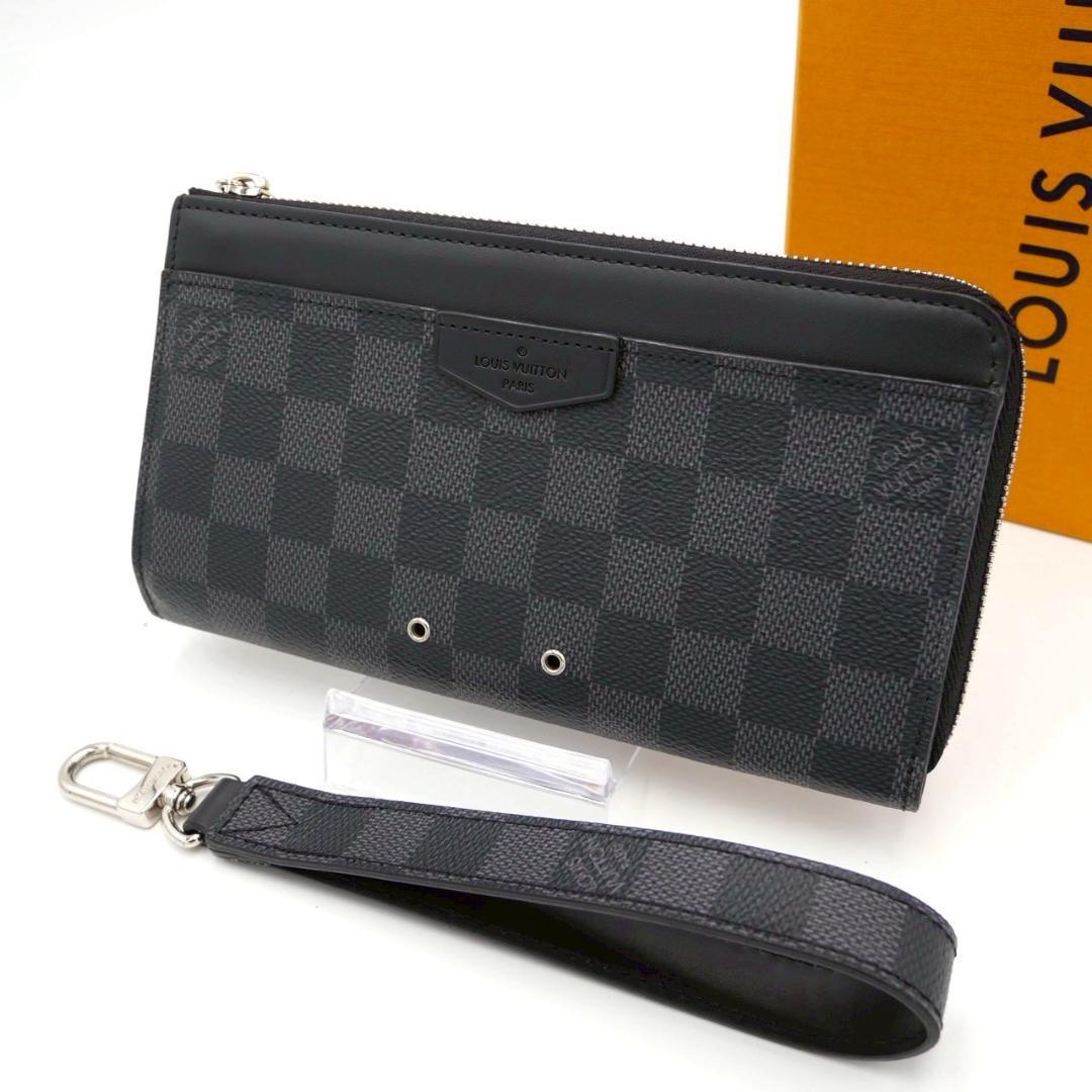 Louis Vuitton Damier Graphite Zippy Dragonne Black Long Wallet
