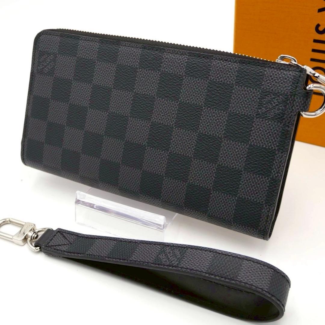 Louis Vuitton Damier Graphite Zippy Dragonne Black Long Wallet