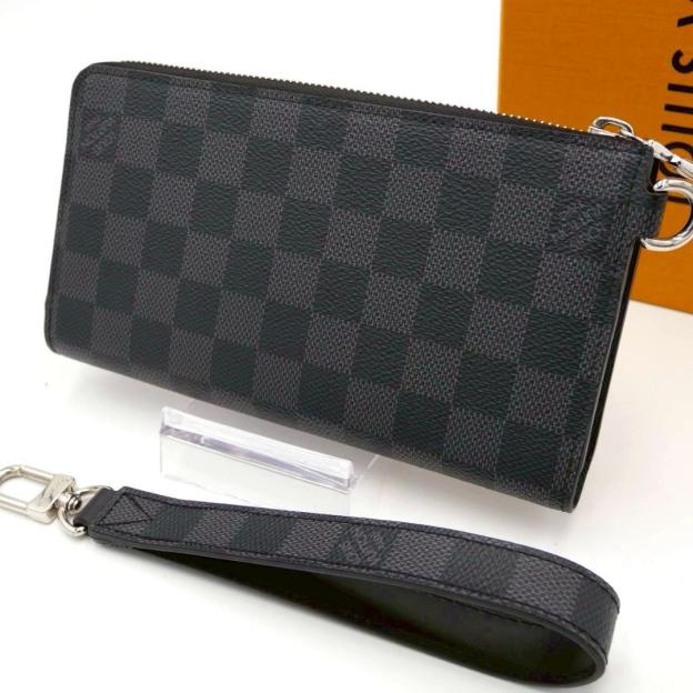 Louis Vuitton Damier Graphite Zippy Dragonne Black Long Wallet