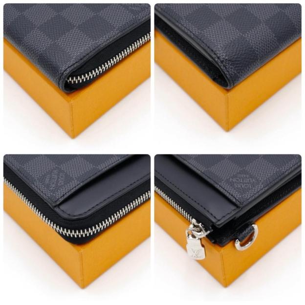 Louis Vuitton Damier Graphite Zippy Dragonne Black Long Wallet