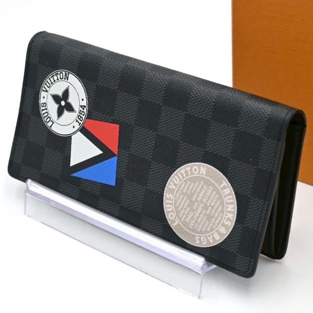 Louis Vuitton Damier Graffit Brazza Long Wallet LV Cup Near Mint