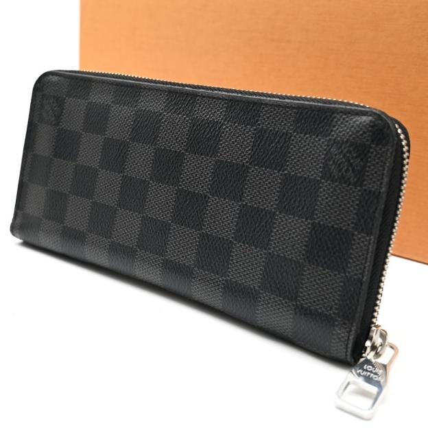 Louis Vuitton Damier Graphite Zippy Wallet Vertical Long Wallet Black