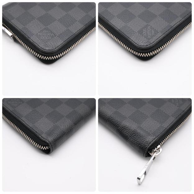 Louis Vuitton Damier Graphite Zippy Wallet Vertical Long Wallet Black