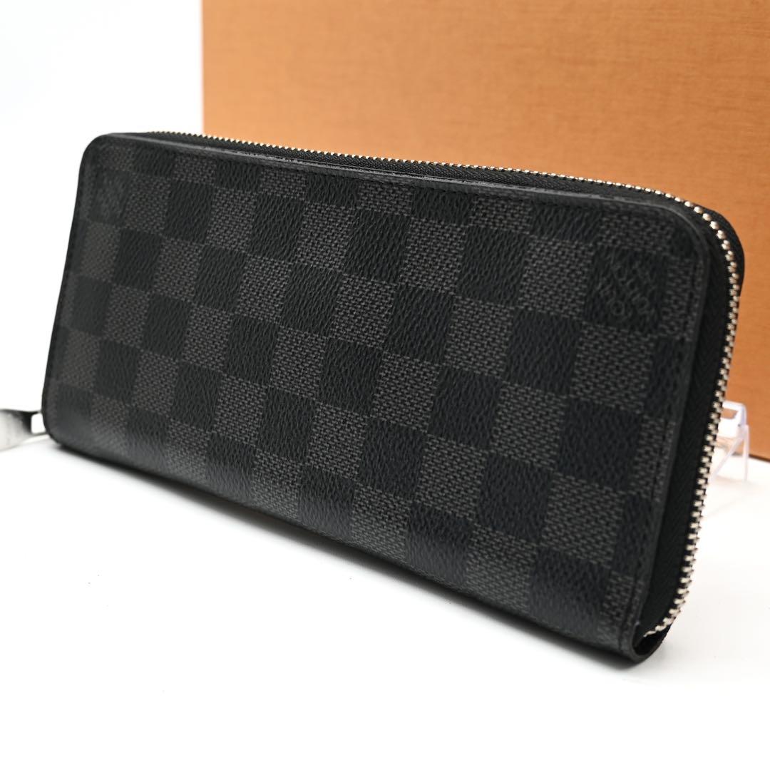 Louis Vuitton Damier Graphite Zippy Wallet Vertical Long Wallet Black