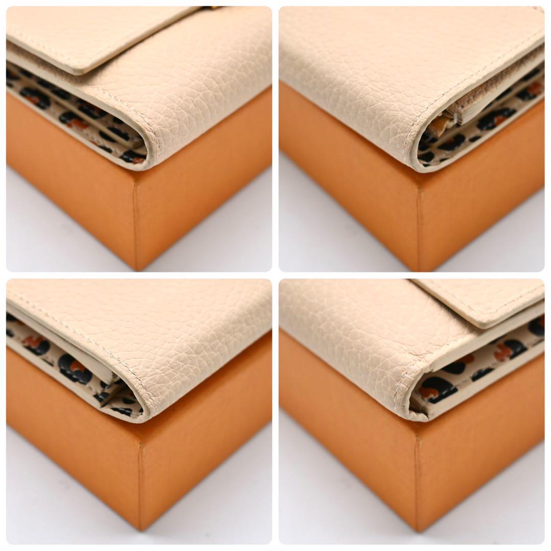 [Very Rare] Louis Vuitton Capucines Compact Leopard Galle Tri-fold Wallet