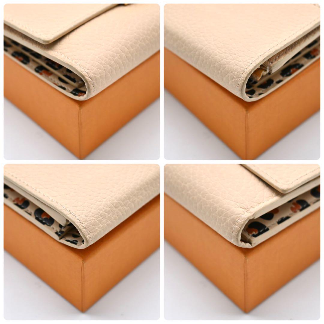 [Very Rare] Louis Vuitton Capucines Compact Leopard Galle Tri-fold Wallet