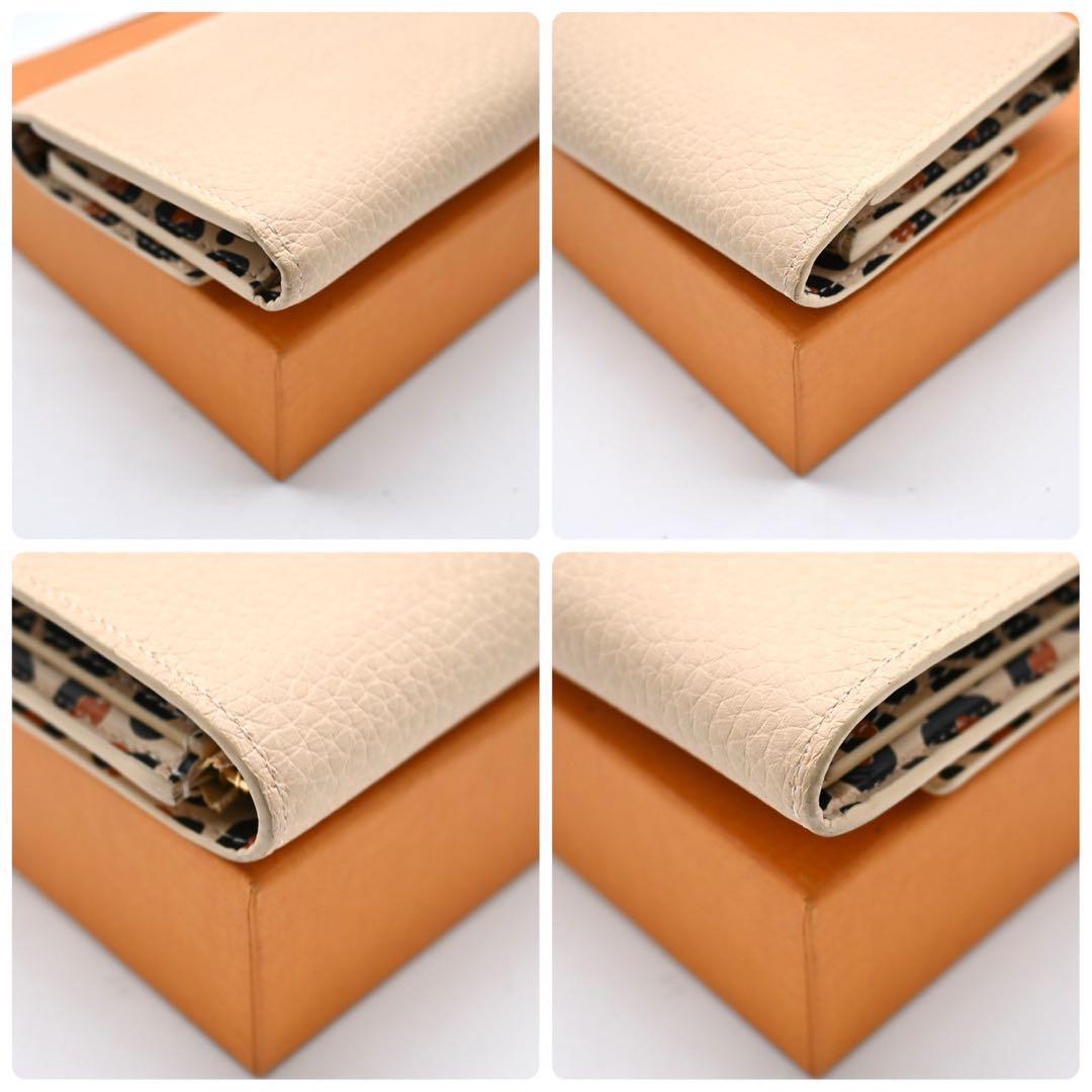 [Very Rare] Louis Vuitton Capucines Compact Leopard Galle Tri-fold Wallet