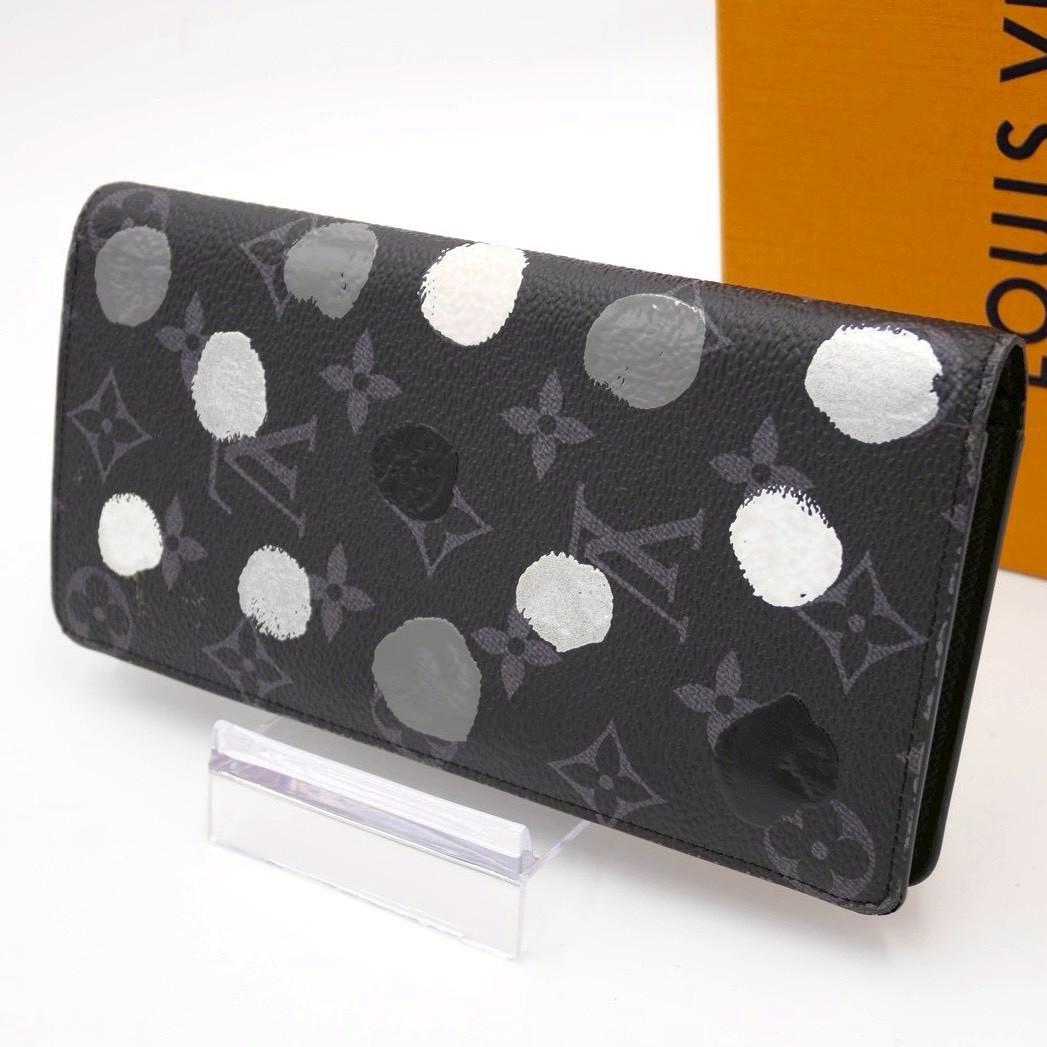 Louis Vuitton Yayoi Kusama Portefeuille Brazza Long Wallet Black LV×YK