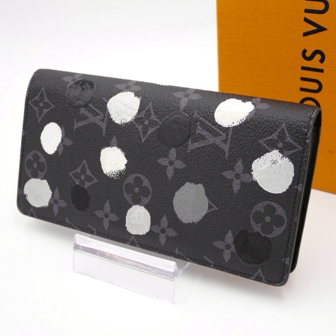 Louis Vuitton Yayoi Kusama Portefeuille Brazza Long Wallet Black LV×YK