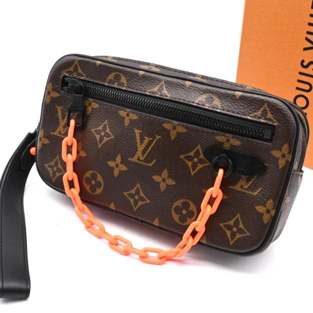Louis Vuitton Pochette Volga Monogram Macassar Second Bag in Black