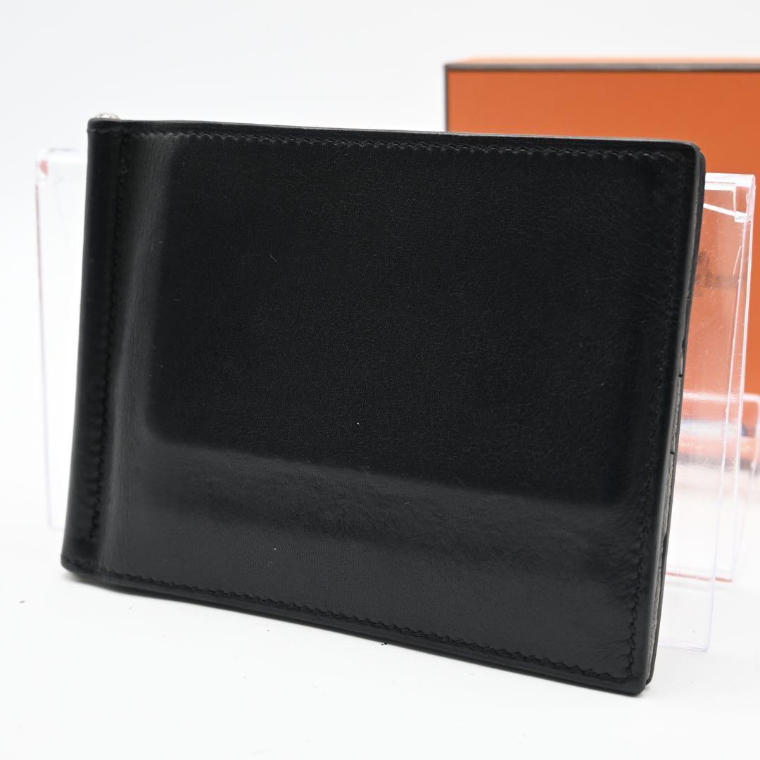 Hermès Money Clip Poker GM Black Bifold Wallet HERMES