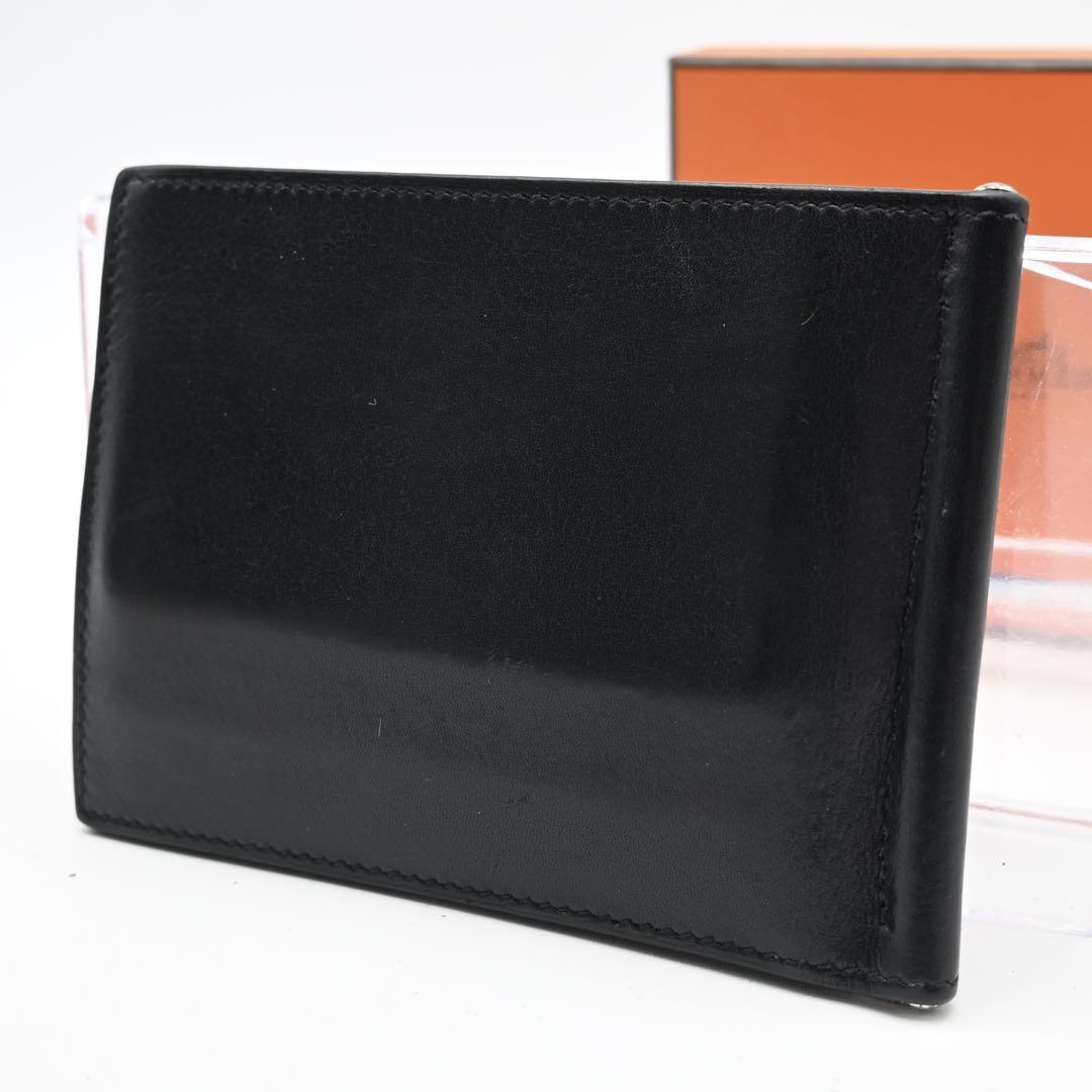 Hermès Money Clip Poker GM Black Bifold Wallet HERMES