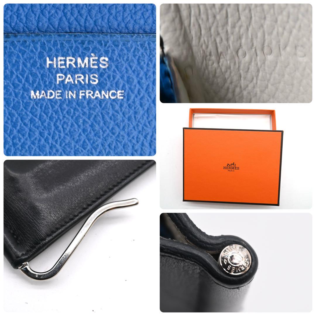 Hermès Money Clip Poker GM Black Bifold Wallet HERMES