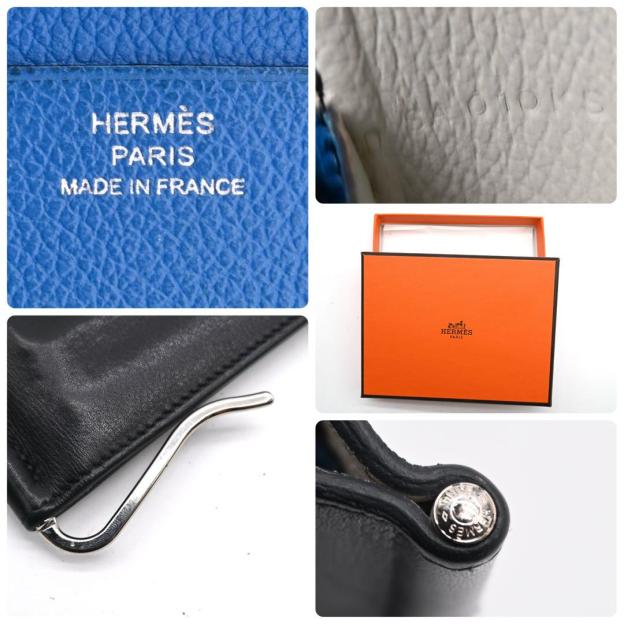 Hermès Money Clip Poker GM Black Bifold Wallet HERMES