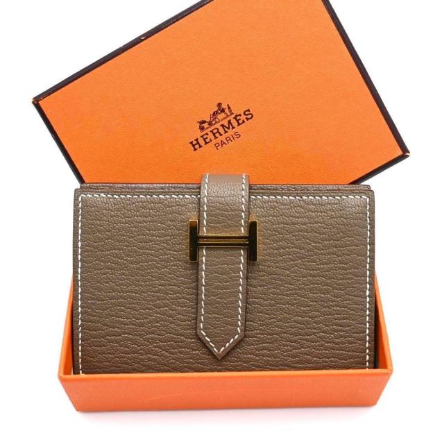 Hermes Bearn Mini Chevre Mysore Etoupe Coin Case