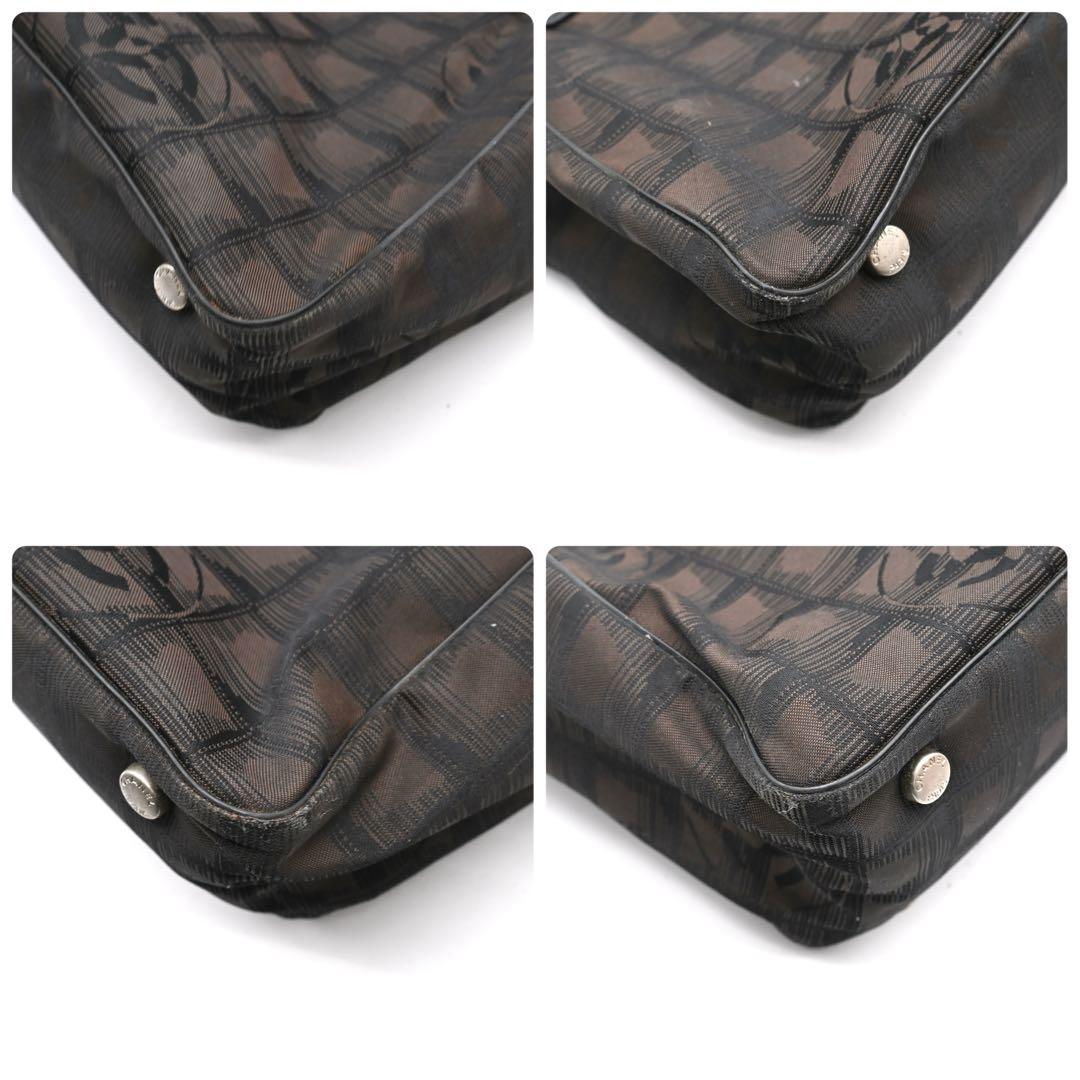 Chanel New Travel Line Tote Bag PM Black Nylon Brown