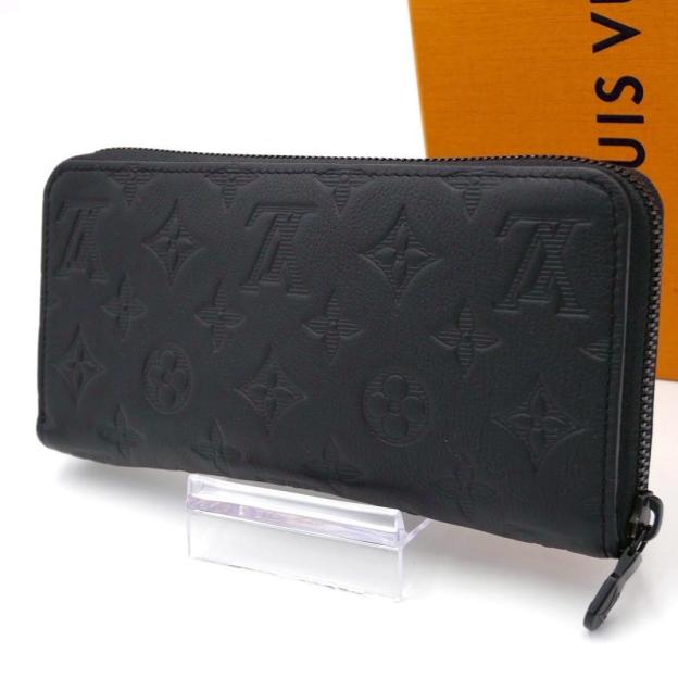 Louis Vuitton Shadow Zippy Wallet Horizontal Long Wallet Black