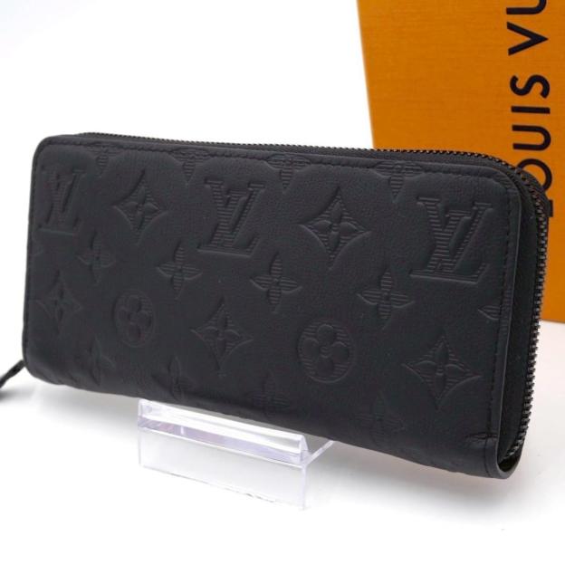 Louis Vuitton Shadow Zippy Wallet Horizontal Long Wallet Black