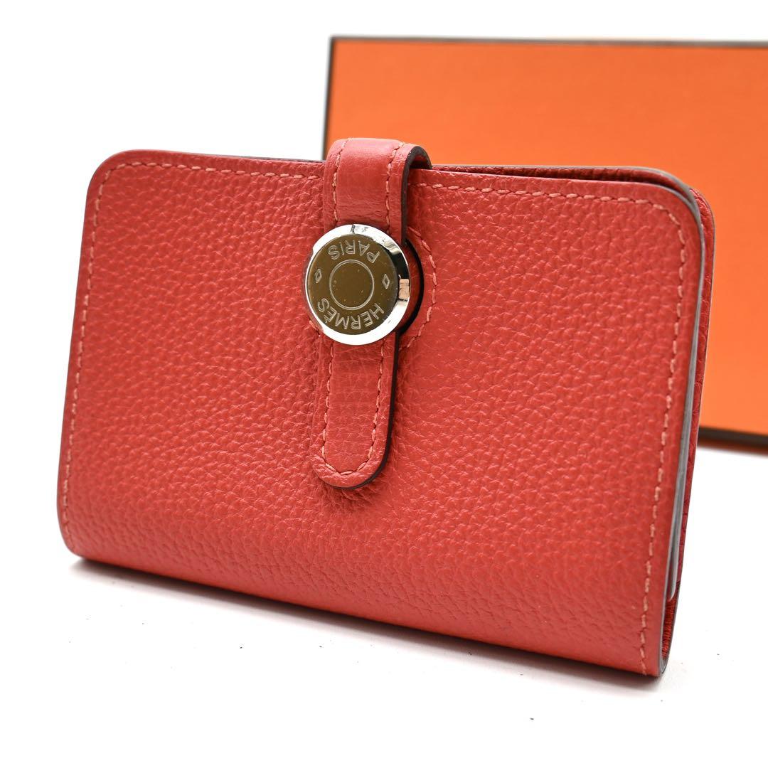 Hermes Dogon Compact Card Case Pink Togo HERMES