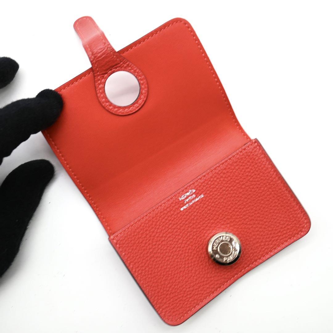 Hermes Dogon Compact Card Case Pink Togo HERMES