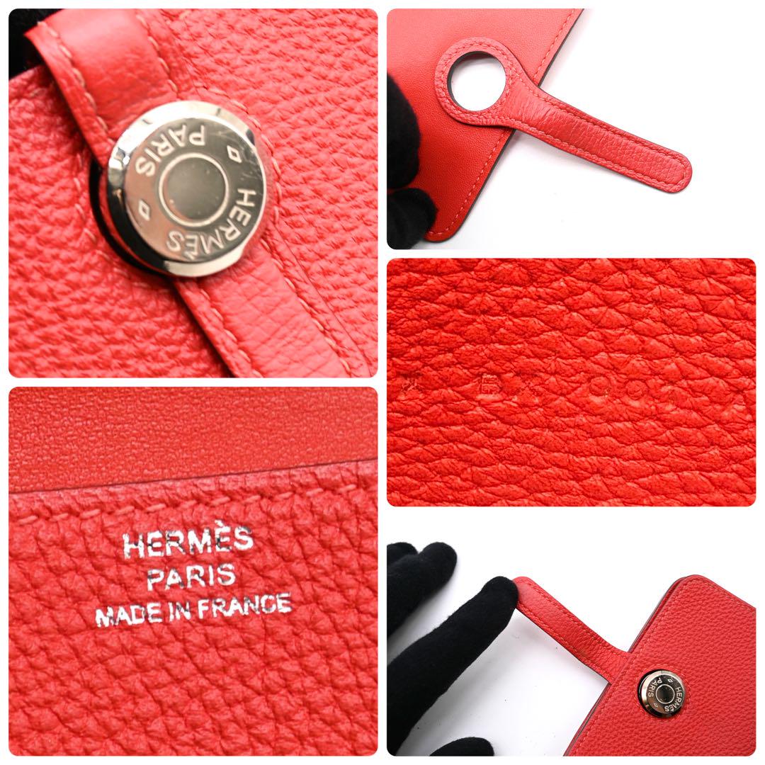 Hermes Dogon Compact Card Case Pink Togo HERMES