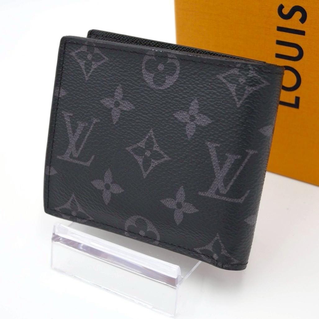 Louis Vuitton Marco Monogram Eclipse Black Bifold Wallet in Gray