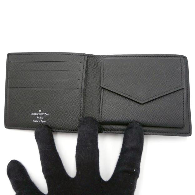 Louis Vuitton Marco Monogram Eclipse Black Bifold Wallet in Gray