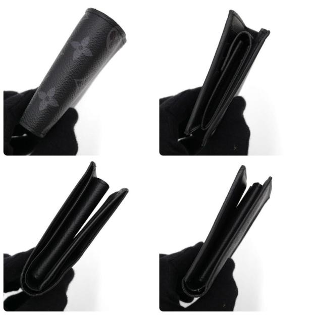 Louis Vuitton Marco Monogram Eclipse Black Bifold Wallet in Gray