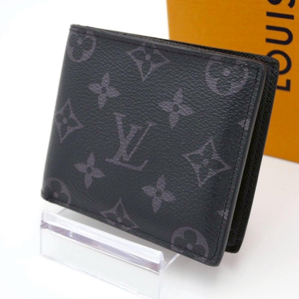 Louis Vuitton Marco Monogram Eclipse Black Bifold Wallet in Gray