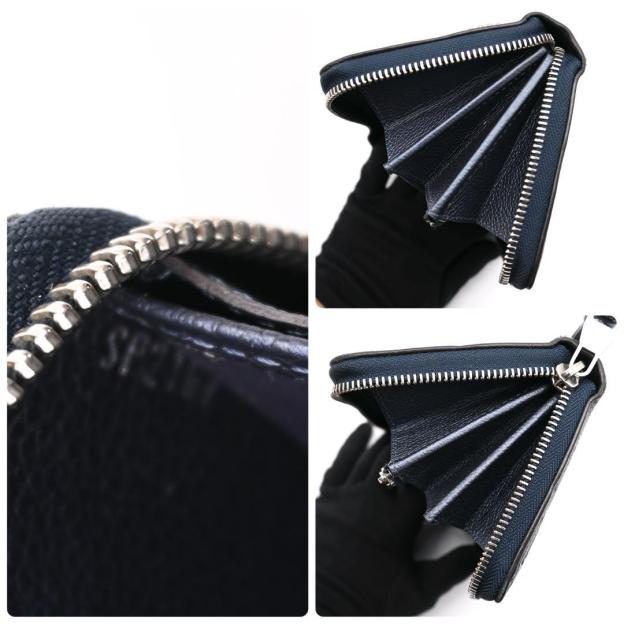 Louis Vuitton Zippy Wallet Metal Blue Empreinte Navy Long Wallet