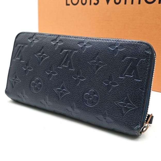 Louis Vuitton Zippy Wallet Metal Blue Empreinte Navy Long Wallet