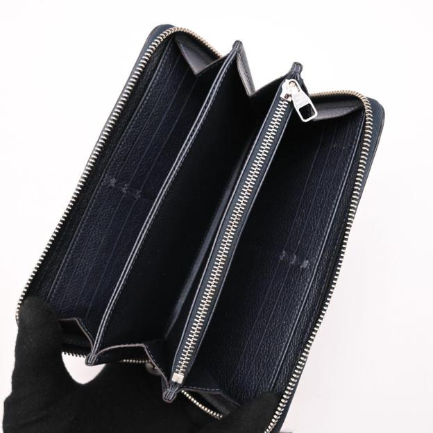 Louis Vuitton Zippy Wallet Metal Blue Empreinte Navy Long Wallet