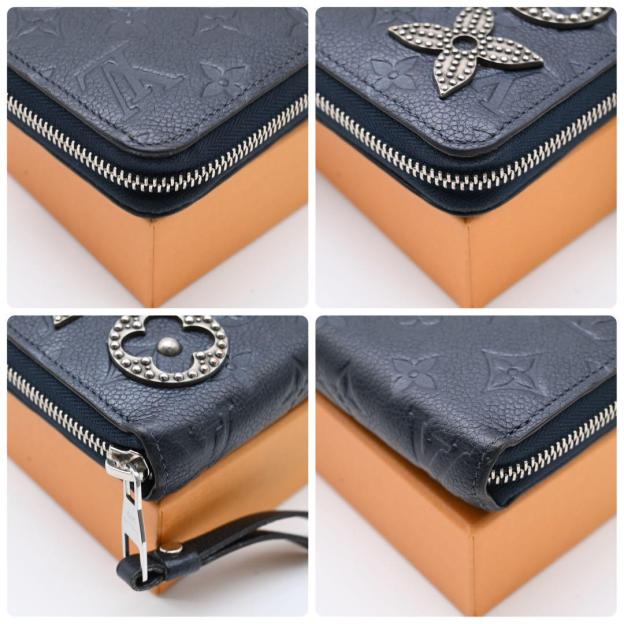 Louis Vuitton Zippy Wallet Metal Blue Empreinte Navy Long Wallet