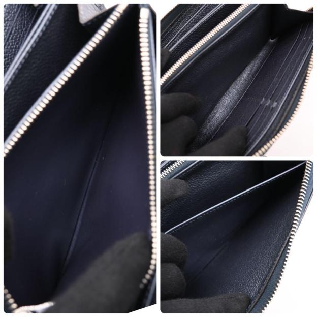 Louis Vuitton Zippy Wallet Metal Blue Empreinte Navy Long Wallet
