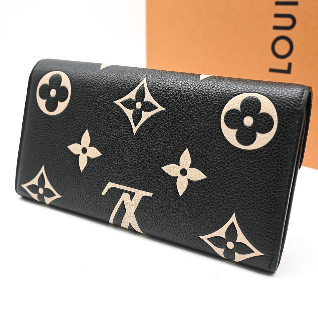 Louis Vuitton Sarah Empreinte Bicolor Monogram Black Long Wallet