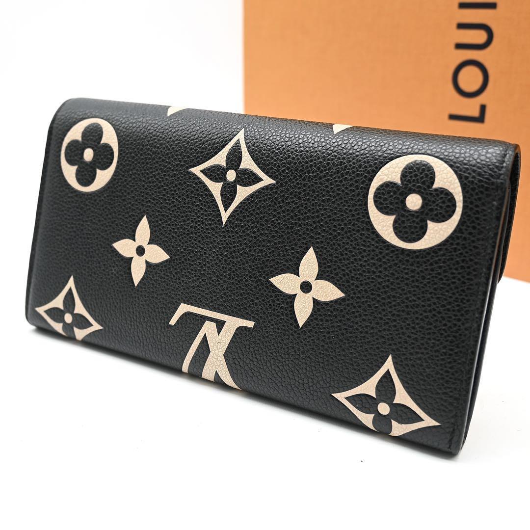 Louis Vuitton Sarah Empreinte Bicolor Monogram Black Long Wallet