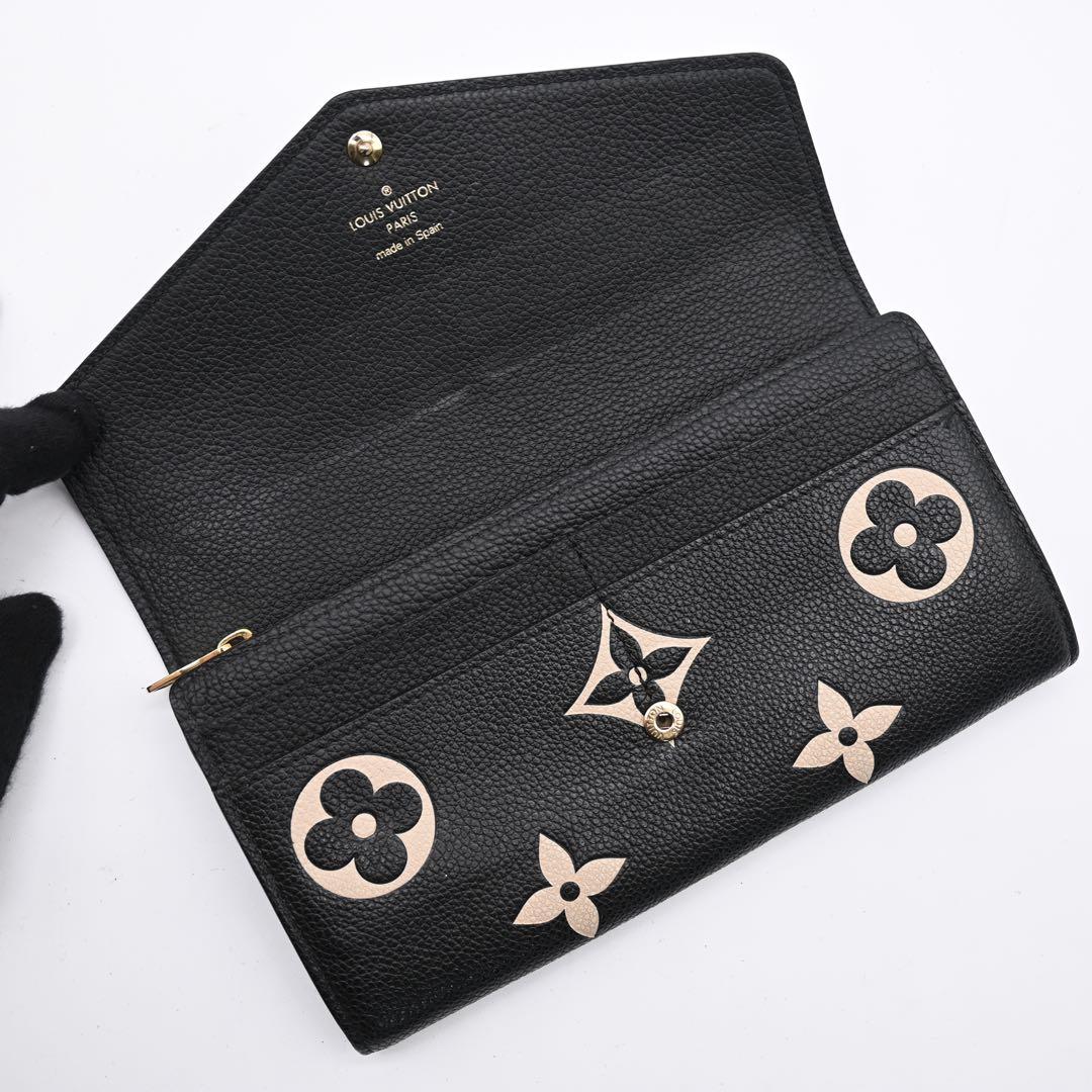 Louis Vuitton Sarah Empreinte Bicolor Monogram Black Long Wallet