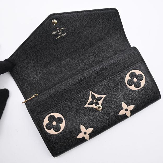 Louis Vuitton Sarah Empreinte Bicolor Monogram Black Long Wallet