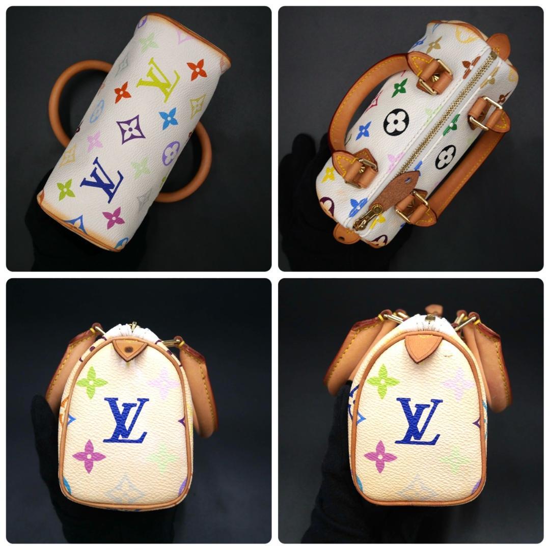  Louis Vuitton Multicolor Mini Speedy Handbag/Shoulder Bag white